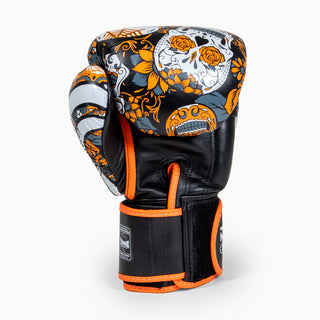 Luvas de Muay Thai Twins Special FBGVL 4 Skull Laranja 