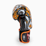 Luvas de Muay Thai Twins Special FBGVL 4 Skull Laranja 