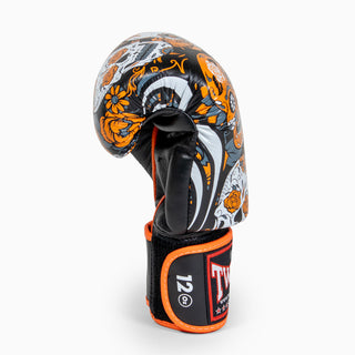 Luvas de Muay Thai Twins Special FBGVL 4 Skull Laranja 