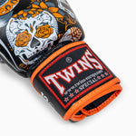Luvas de Muay Thai Twins Special FBGVL 4 Skull Laranja 