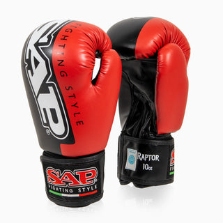 Luvas de Boxe Raptor SAP WAKO 10 Oz Preto-vermelho 