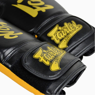 Luvas de Muay Thai Fairtex Super Sparring BGV18 Preto-ouro 