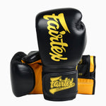 Luvas de Muay Thai Fairtex Super Sparring BGV18 Preto-ouro 