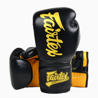 Luvas de Muay Thai Fairtex Super Sparring BGV18 Preto-ouro 