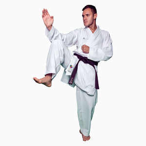 Fato karate Arawaza Kumite Deluxe Evo WKF bordado branco-Combat Arena