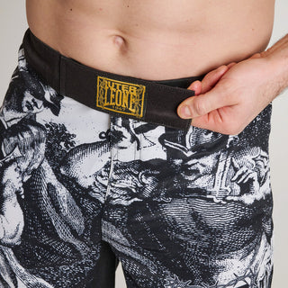 Calções de MMA Leone IUTER Barbed Wire AB04IU Preto-Combat Arena