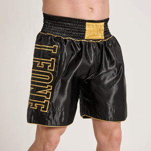 Calções de Boxe Leone DNA Premium AB233 Preto-Combat Arena