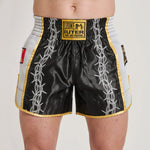 Calções kick-thai Leone IUTER Barbed Wire AB05IU Preto-Combat Arena