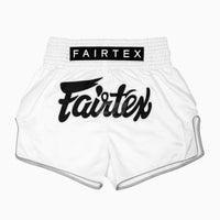 Calções de Kickboxing-Thai Fairtex BS1935B Tempestade branca
