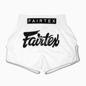 Calções de Kickboxing-Thai Fairtex BS1935B Tempestade branca