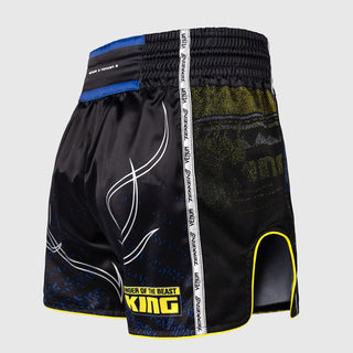 Calções kick-tailandeses Venum Tekken 8 King Preto-amarelo 