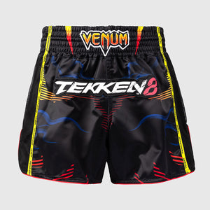 Calções kick-tailandeses Venum Tekken 8 Yoshimitsu Preto-laranja 