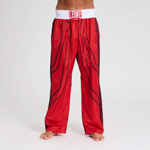 Calças de Kickboxing WAKO Leone AB992 Vermelho-Combat Arena