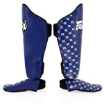 Caneleiras Fairtex SP5 de competição com proteção para os pés Azul