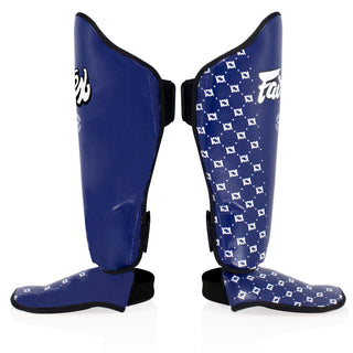 Caneleiras Fairtex SP5 de competição com proteção para os pés Azul