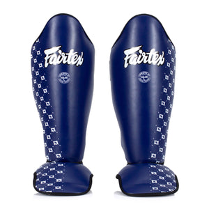 Caneleiras Fairtex Competição SP5 com proteção para os pés Azul 