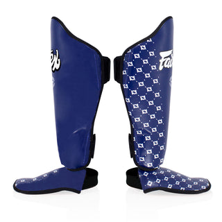 Caneleiras Fairtex Competição SP5 com proteção para os pés Azul 