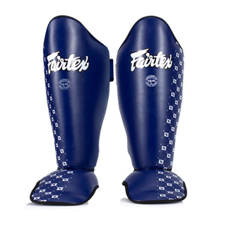 Caneleiras Fairtex Competição SP5 com proteção para os pés Azul 