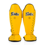 Caneleiras Fairtex Competição SP5 com protetor de pés Amarelo 