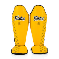 Caneleiras Fairtex Competição SP5 com protetor de pés Amarelo 