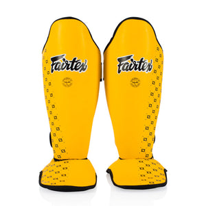 Caneleiras Fairtex Competição SP5 com protetor de pés Amarelo 