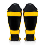 Caneleiras Fairtex Competição SP5 com protetor de pés Amarelo 