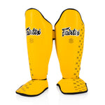 Caneleiras Fairtex Competição SP5 com protetor de pés Amarelo 