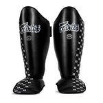 Caneleiras Fairtex Competição SP5 com proteção de pés Preto 