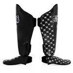 Caneleiras Fairtex Competição SP5 com proteção de pés Preto 
