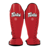 Caneleiras Fairtex Competição SP5 com protetor de pés Vermelho 