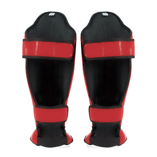 Caneleiras Fairtex Competição SP5 com protetor de pés Vermelho 