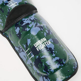 Caneleiras Leone Urban Fighter PT118 camuflado azul-verde 