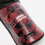 Caneleiras Leone Urban Fighter PT118 camuflado vermelho-preto 