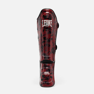Caneleiras Leone Urban Fighter PT118 camuflado vermelho-preto 