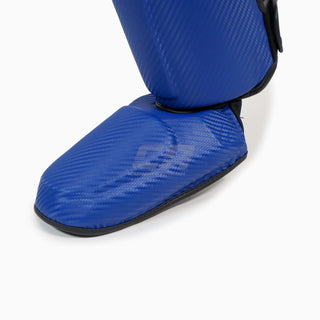 Caneleiras com parapiede Adidas Pro Kickboxing WAKO Azul-branco 