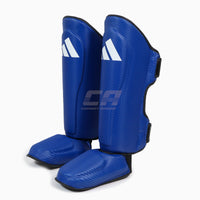 Caneleiras com parapiede Adidas Pro Kickboxing WAKO Azul-branco 