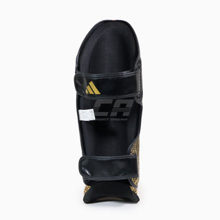Caneleiras com parapeito Adidas Pro Kickboxing WAKO Preto-ouro 