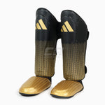 Caneleiras com parapeito Adidas Pro Kickboxing WAKO Preto-ouro 