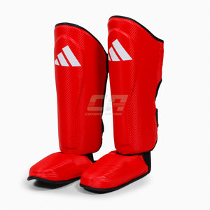 Caneleiras com parapeito Adidas Pro Kickboxing WAKO Vermelho-branco 