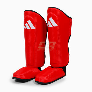 Caneleiras com parapeito Adidas Pro Kickboxing WAKO Vermelho-branco 