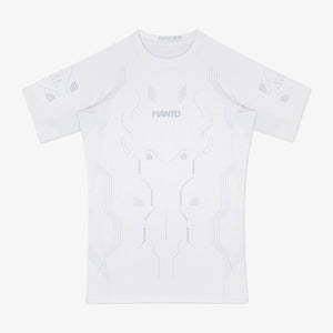 Rashguard Manto Shield manga curta Branco-Combat Arena