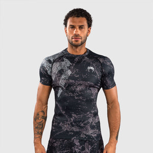 Rashguard Venum Rage & Workout mangas curtas Preto-cinzento-Combat Arena