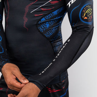 Rashguard Venum Tekken 8 Yoshimitsu mangas compridas Preto-laranja-Combat Arena