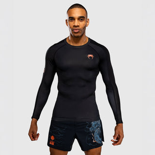Rashguard Venum Thunder Dragon mangas compridas Preto-Combat Arena