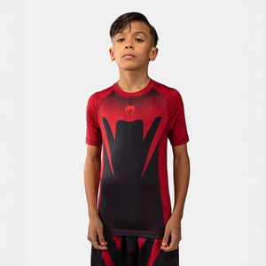 Rashguard Criança Venum Attack mangas curtas Preto-vermelho-Combat Arena