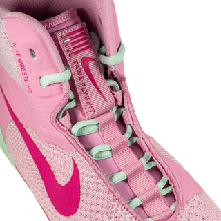 Sapatos de Luta-Wrestling Nike Tawa Rosa-verde-Combat Arena