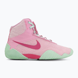 Sapatos de Luta-Wrestling Nike Tawa Rosa-verde-Combat Arena