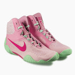 Sapatos de Luta-Wrestling Nike Tawa Rosa-verde-Combat Arena