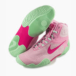 Sapatos de Luta-Wrestling Nike Tawa Rosa-verde-Combat Arena
