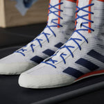 Sapatos de Boxe Adidas Box Hog 4 Branco-azul 